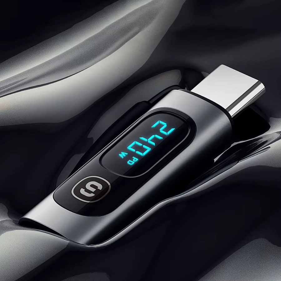 USB-C-Adapter OTG Konverter von USB-C-Stecker auf USB-C-Buchse mit 240W Schnellladefunktion in Grau - Bild 3