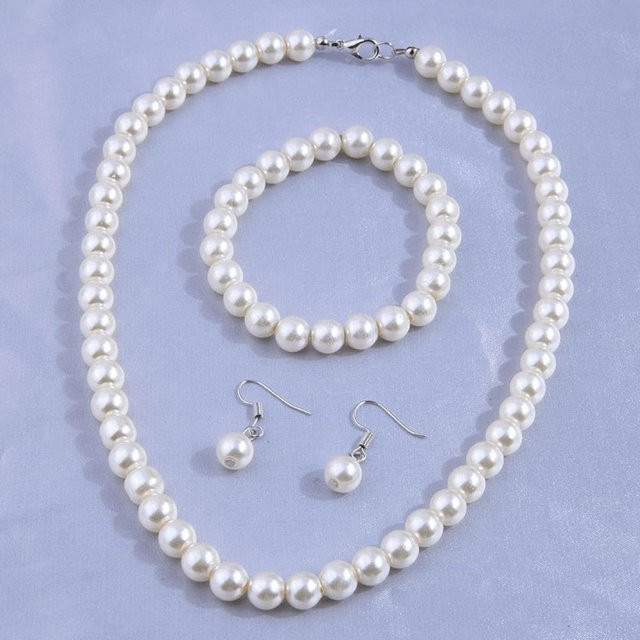 Lucky Star Jewelry Schmuck-Set, Messing, Weiß, Zirkonia, Perle, Damen - Bild 1