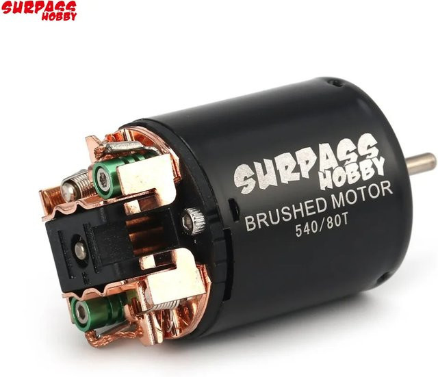Surpass 540 Bürstenmotor für RC Auto 1/10 Crawler 4WD, Metall, Schwarz - Bild 1