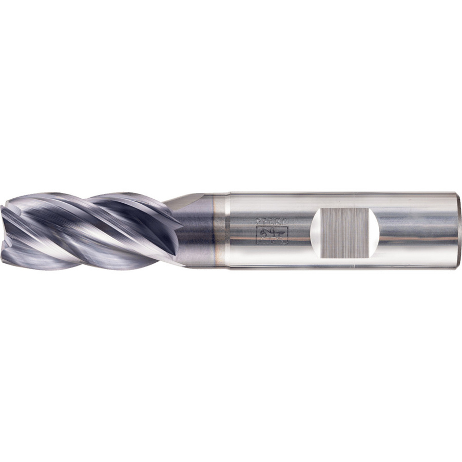 PFERD Universal Line VHM Eckfräser lang 4 Schneiden Ø 16 mm 45° Fase TiAlN Schaft HB in Silber - Bild 1