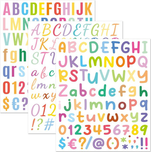 Selbstklebende Buchstabenaufkleber aus Vinyl in Bunt, 26-Alphabet A-Z, wasserfeste Typografie-Aufkleber für Kinder, Planer, Briefkästen und Tassen - Bild 1