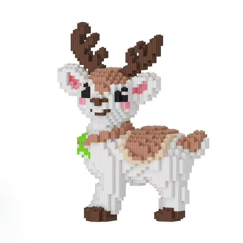 TIANMENG Tier 3D Elch Fawn, Mikro-Diamant-Baustein, Bunt / Mehrfarbig - Bild 2
