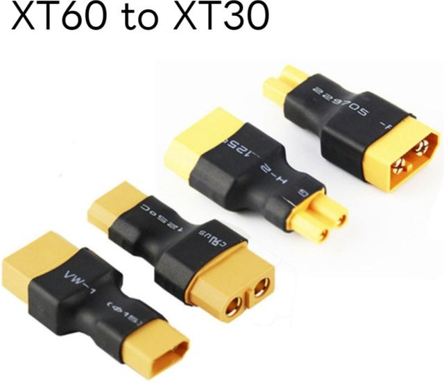 EVANOVM XT30 auf XT60 Adapter für Lithium-Batterien, gelb - Bild 1