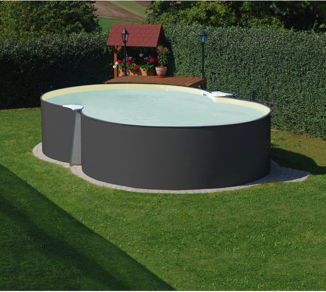 Summer Fun Achtformbecken aus Stahl in Anthrazit, B/T/H: 540 x 350 x 120 cm - Bild 1