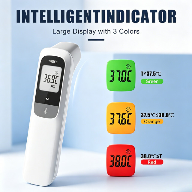 AIQUE 2-in-1 Infrarot-Thermometer 11A als Stirn- und Raumthermometer in Weiß mit berührungsloser Temperaturmessung und Hintergrundbeleuchtung - Bild 1