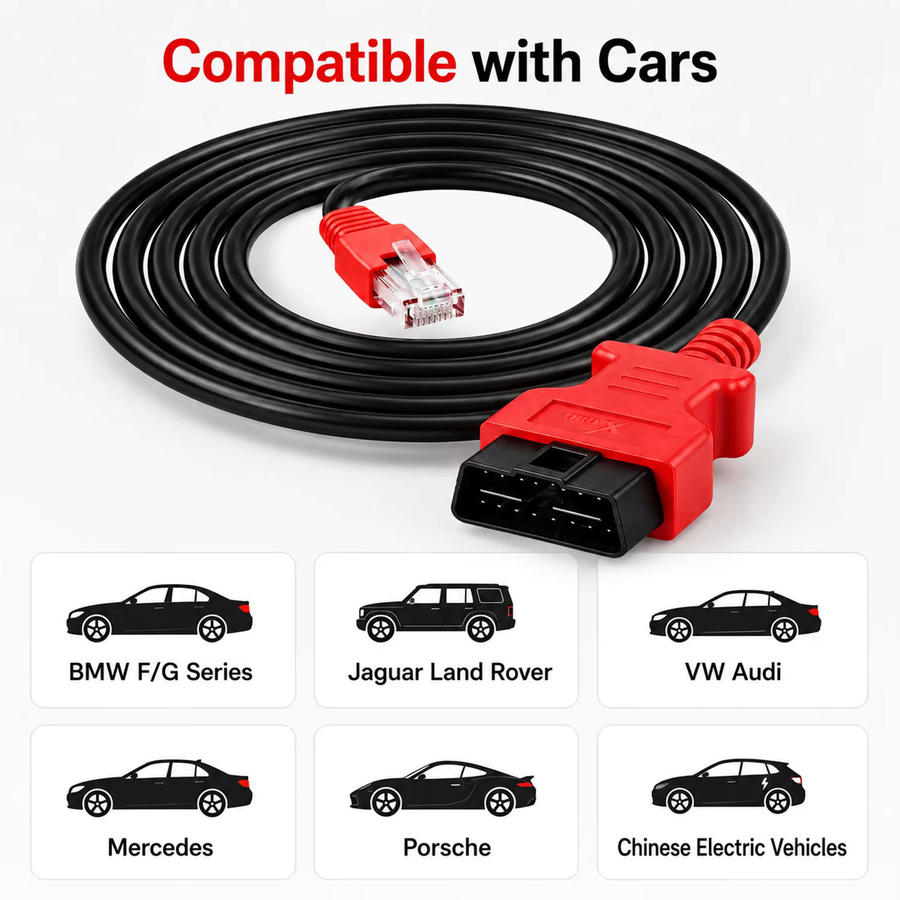 X-OBD ENET-Kabel für BMW F/G Serie Codierung, Ethernet zu OBD2 Diagnose-Schnittstelle, Schwarz, Länge: 2 m - Bild 2