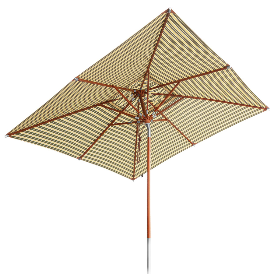 Anndora Sonnenschirm eckig mit Winddach, gestreift in Grün Weiß Gelb, UV-Schutz UPF 50+, B/T: 300 x 300 cm - Bild 1