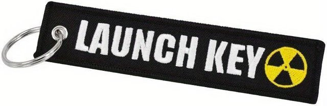 Schlüsselanhänger Text Stickerei, schwarz, 13 cm, Unisex - Bild 1
