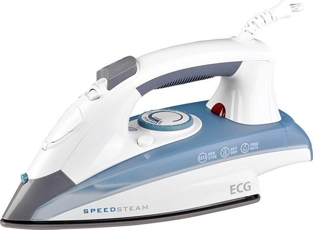 ECG Dampfbügeleisen NZ 190 in Weiß mit Anti-Calc-Funktion und Non-Stick-Sohle, 2000 Watt - Bild 1