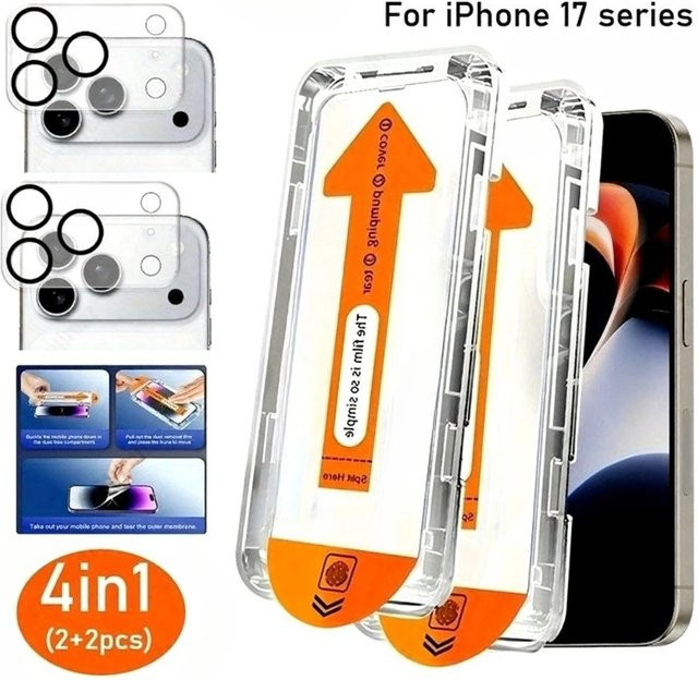 DIXSG 2er-Pack Displayschutz und Kameralinsen-Glas für iPhone 17 16 15 14 13 12 11 Pro Max Plus transparent - Bild 1