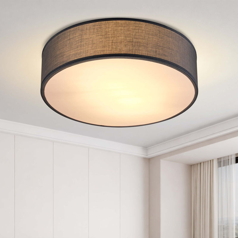 MONZANA Deckenlampe aus Stoff in Grau mit Durchmesser: 38 cm - Bild 2