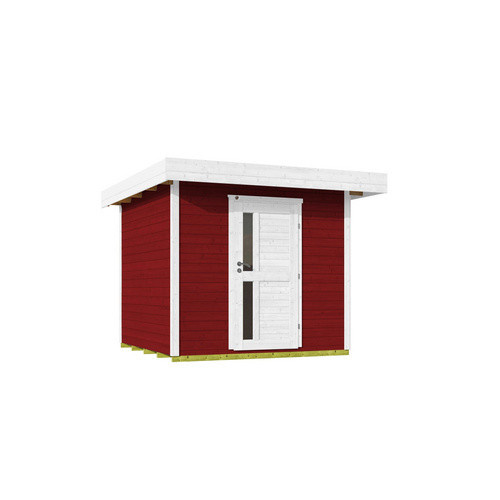 WEKA Designhaus 172 Gartenhaus aus Holz mit Flachdach in Schwedenrot, B/H/T: 275 x 226 x 375 cm - Bild 3