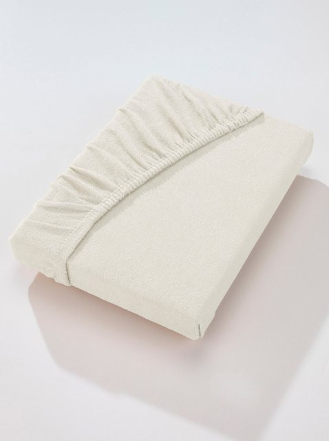Biberna Betttuch Frottee beige bügelfrei - Bild 1