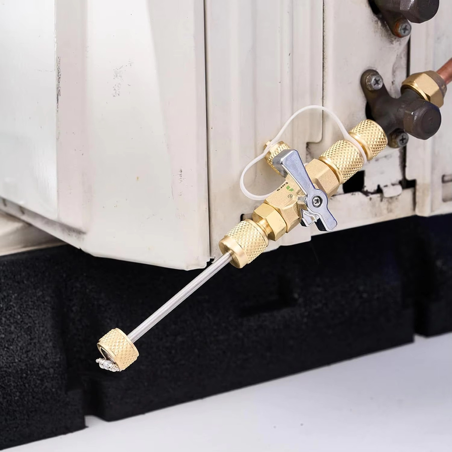 Super Stars Ventilkern-Entfernungswerkzeug für HVAC, Dual-Size-SAE Schrader-Ventil-Entferner für R410, R22, R134A, R32, Farbe: Gold - Bild 3
