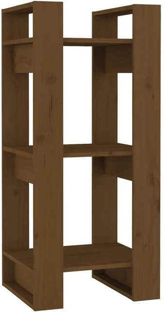 vidaXL Bücherregal und Raumteiler aus Massivholz Kiefer in Honigbraun, B/T/H: 41 x 35 x 91 cm - Bild 1