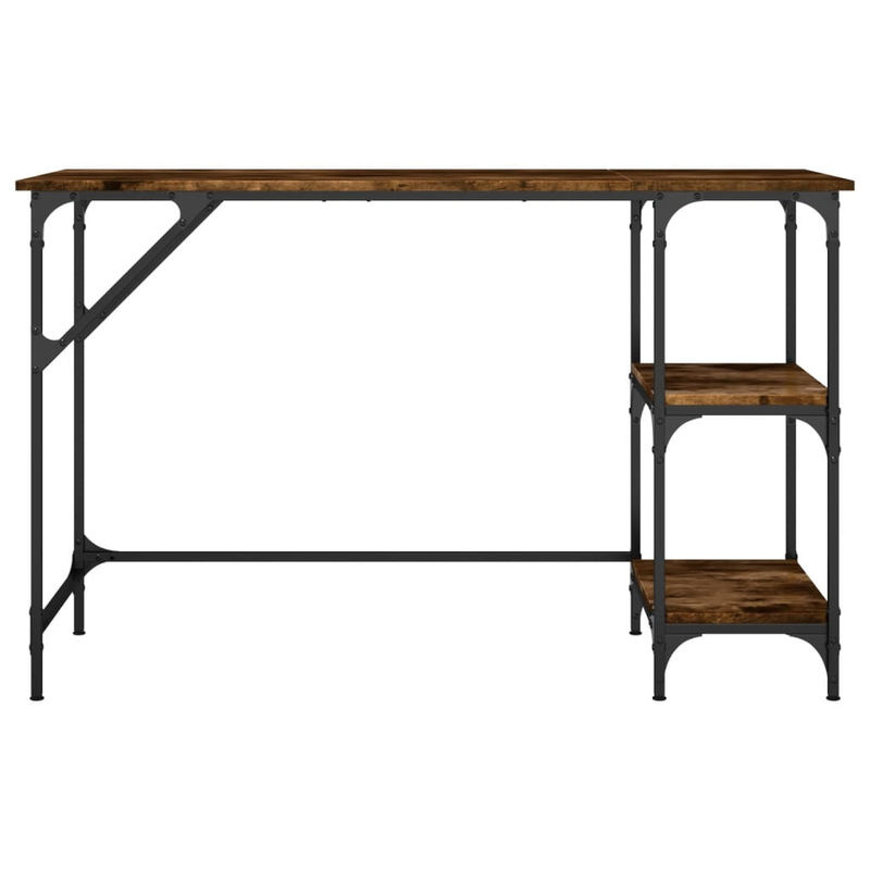 Vidaxl Schreibtisch im Industrial Design aus Holzwerkstoff und Metall, Farbe Braun, Geräucherte Eiche, B/T/H: 120 x 50 x 75 cm - Bild 2