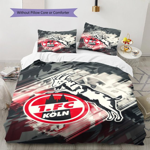 1. FC Köln Bettwäsche-Set mit Bettbezug und 2 Kissenbezügen in Rot, B/H: 200 x 220 cm - Bild 1