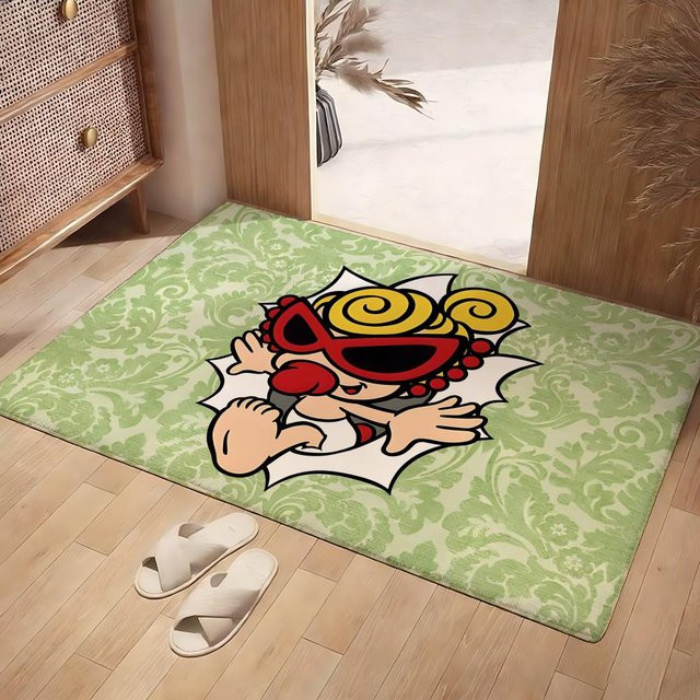 H-hysteric Mini-Bodenmatte aus weichem Flanell in Weiß und Grün, rutschfeste und saugfähige Teppichmatte für Badezimmer und Schlafzimmer, B/T: 60 x 40 cm - Bild 1