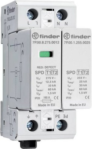 Finder Überspannungsableiter 7P.02.8.275.1012 in Weiß mit 60 kA - Bild 1