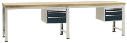 Manuflex WP5764.7016 Werkbank in Anthrazit aus Stahl und Holz, B/T/H: 190 x 80 x 70 cm - Bild 1