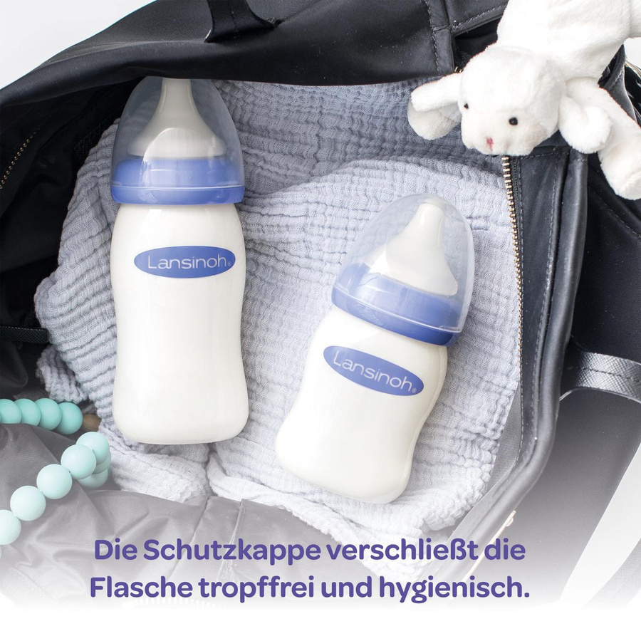 Lansinoh NaturalWave Trinksauger 2er Pack aus Silikon mit Anti-Colic-Ventil und breiter brustähnlicher Form, BPA-frei, transparent - Bild 2