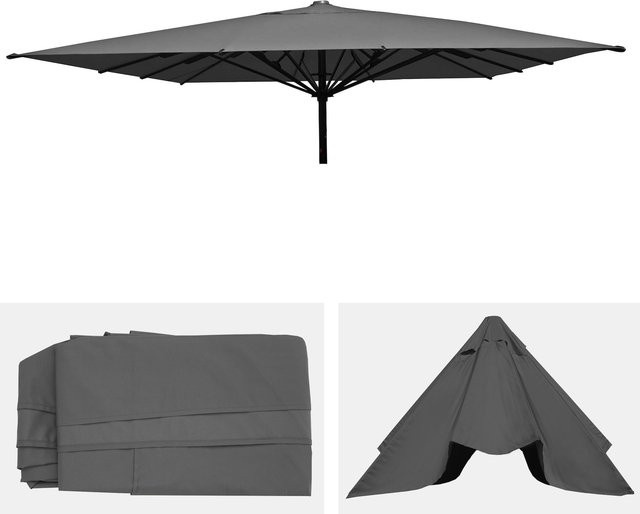 Ersatzbezug für Gastronomie Sonnenschirm MCW-D20 aus Polyester, Farbe: Anthrazit, Durchmesser: 7,2 m - Bild 1