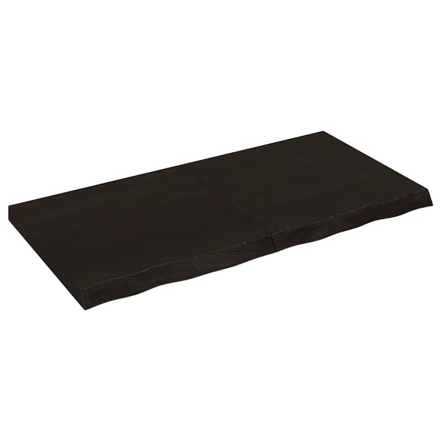 vidaXL Tischplatte aus Massivholz Eiche in Dunkelbraun, B/T/H: 120 x 60 x 2-6 cm - Bild 2