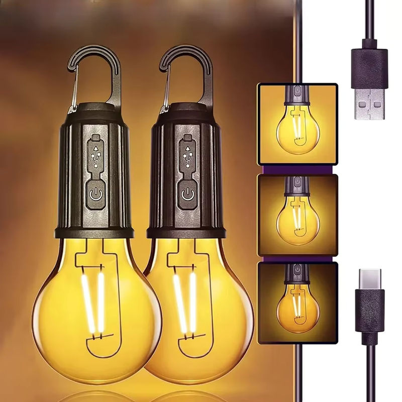 NEWBIRTH LED-Campingleuchte im Vintage-Design, USB wiederaufladbare Laterne mit Haken, dimmbar, warmweiß, für Outdoor-Camping und Wandern - Bild 7