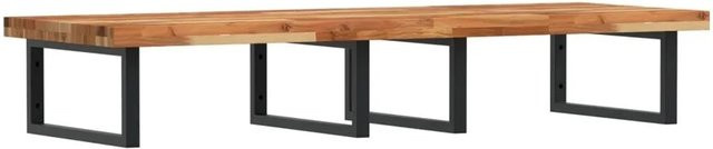 vidaXL Waschbeckenregal zur Wandmontage aus Stahl und geöltem Akazienholz in Schwarz und Braun - Bild 1