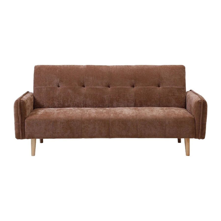 Vente-unique Schlafsofa Soniata in Braun mit Click-Clack-Funktion und gestepptem Effekt, Breite: 208 cm - Bild 2