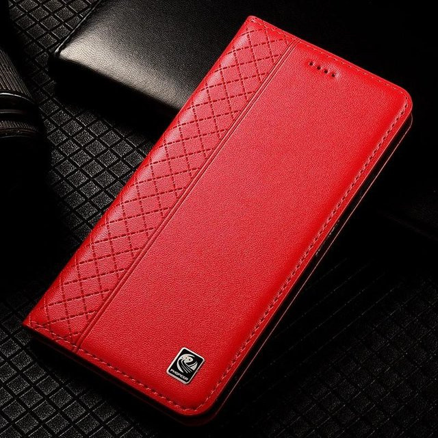 Xiaomi Nappa Echtleder Magnetische Klapphülle als Brieftasche für Mi 8 9 9T SE 10 10i 10s 10T Pro Lite Ultra in Rot - Bild 1