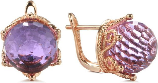 Hängeohrringe Rosegold, Blaue Zirkonia, Damen - Bild 1