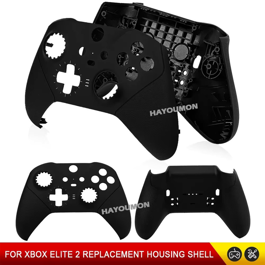 Hayoumon Ersatzgehäuse Set für Xbox One Elite Series 2 Controller in Schwarz inklusive Vorderseite, Rückseite, oberer Abdeckung und unterer Schale - Bild 2