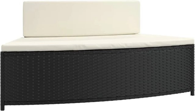 vidaXL Whirlpool-Bänke mit Auflagen, 2er-Set, Schwarz, Polyrattan - Bild 1