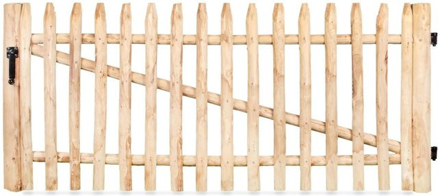STILTREU Deluxe Staketenzaun-Tor aus Edelkastanie in Braun, B: 175 cm, H: 80 cm - Bild 1