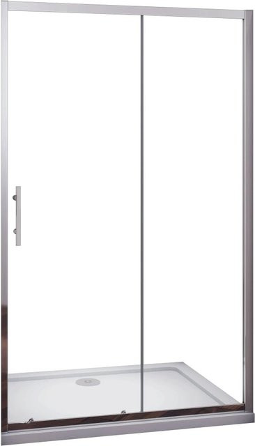 Duschparadies Nischenduschwand als Schiebetür aus ESG Sicherheitsklarglas, Farbe: Transparent/Silber, B: 170 cm, H: 185 cm - Bild 1