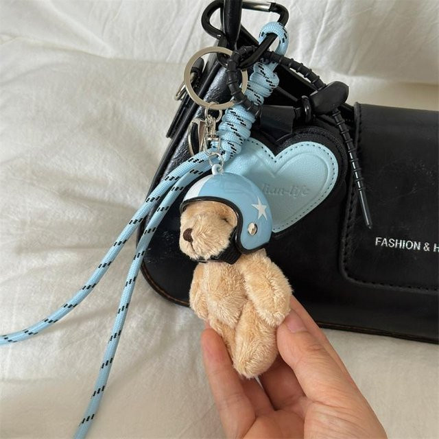 Rd lala Taschenanhänger Mini-Bär, Leder, blau, Herren - Bild 1