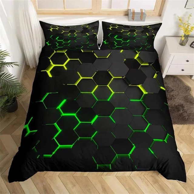 JMG Household Supplies 3D Bettwäsche Set Rot Glühend aus Polyester mit 2 Teilen - Bild 1
