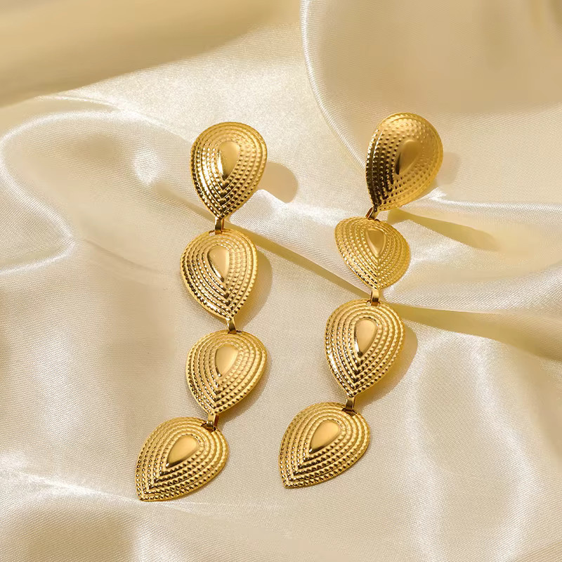 Eilieck Ohrringe, 316l Edelstahl, Gold Farbe, Damen - Bild 2