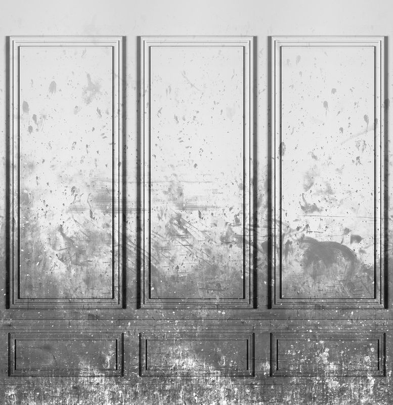 Rebel Walls Mural Patinated Panels Smoke in Grau, Breite: 270 cm, Höhe: 45 cm - Bild 2