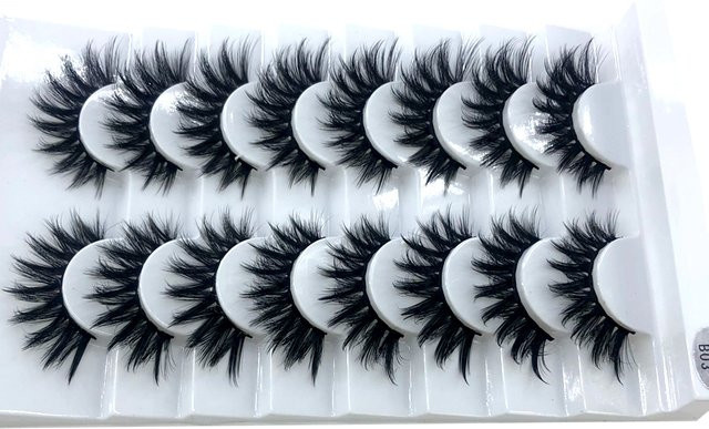 AMSDCN 3D Falsche Wimpern, 8 Paar, Natürlich, Unisex - Bild 1