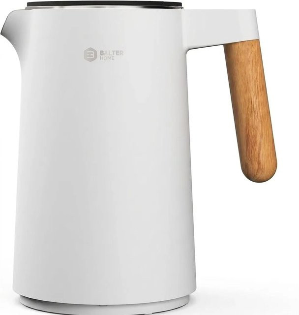 BALTER Edelstahl Wasserkocher mit Temperatureinstellung und Warmhaltefunktion in Weiß - Bild 1