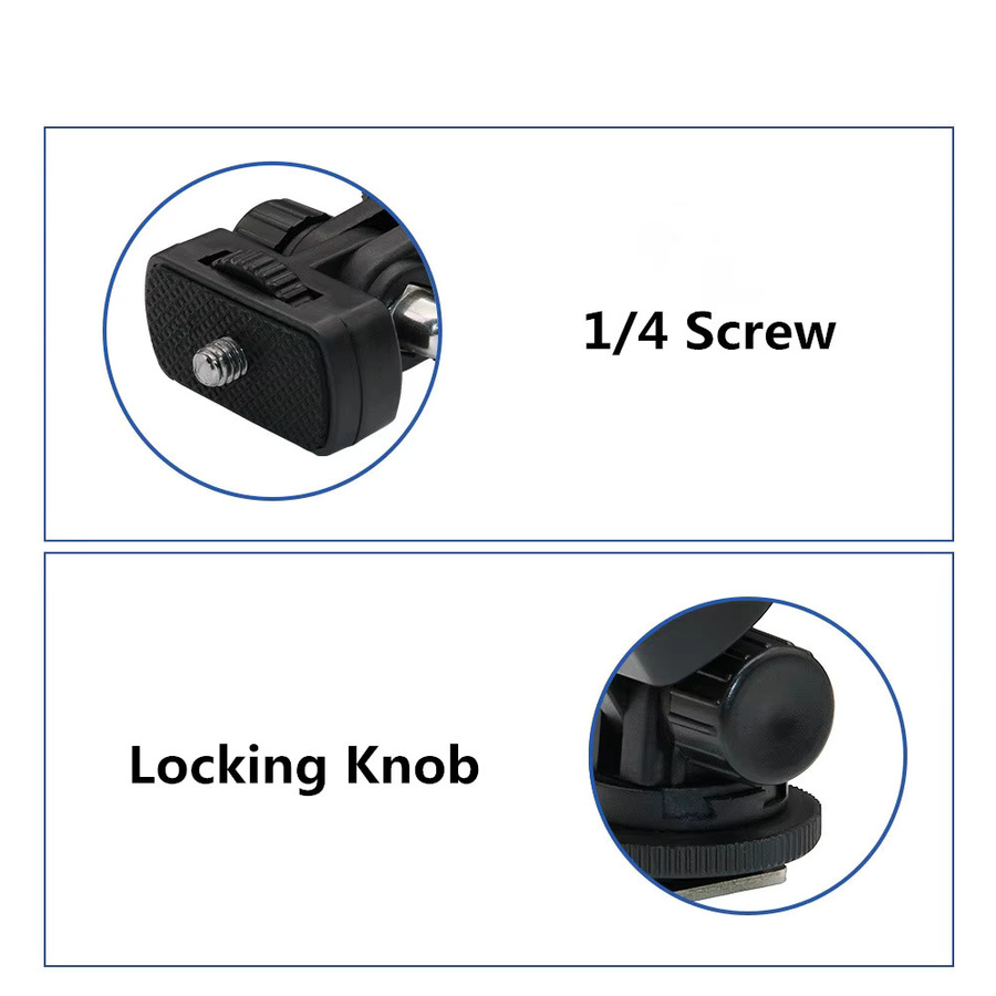 SZKOSTON Kamera-Blitzschuh-Handyhalterung Adapter Clip mit flexiblem Stativrahmen für iPhone, Samsung und DSLR-Kameras wie Canon, Nikon oder Sony in Schwarz - Bild 4