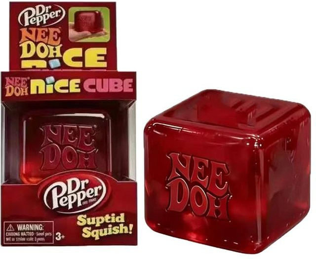 NeeDoh Nice Cube Squishy Stressabbau-Spielzeug, Weicher Knetwürfel, rot - Bild 1