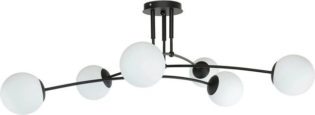 EASYLIGHT Deckenlampe mit Kugelschirm aus Glas und Metall, E14, Schwarz oder Weiß - Bild 1
