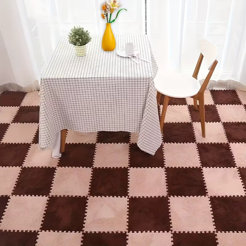 DHDH Baby-Spielmatte aus weichem Plüsch in Grau und Weiß, rutschfester und ungiftiger Teppich für das Kinderzimmer - Bild 2