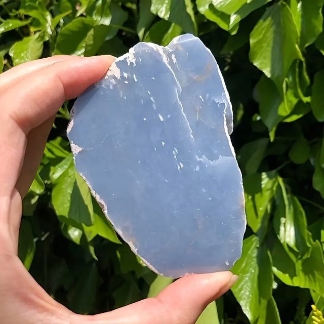 Angelit-Rohstein-Scheibe von CrystalHola in Blau, runder Kunstkristall für Schmuck und Dekoration - Bild 1