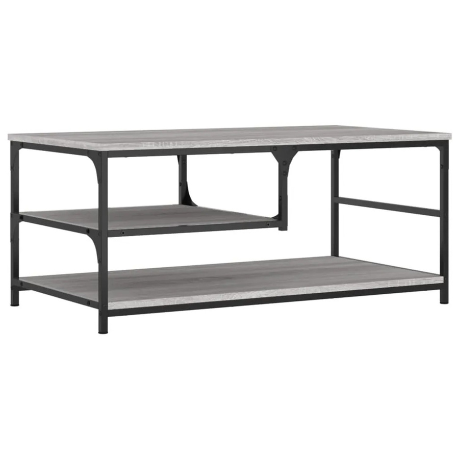 vidaXL Couchtisch Grau Sonoma aus Holzwerkstoff und Metall B/T/H: 90 x 49 x 40 cm - Bild 2
