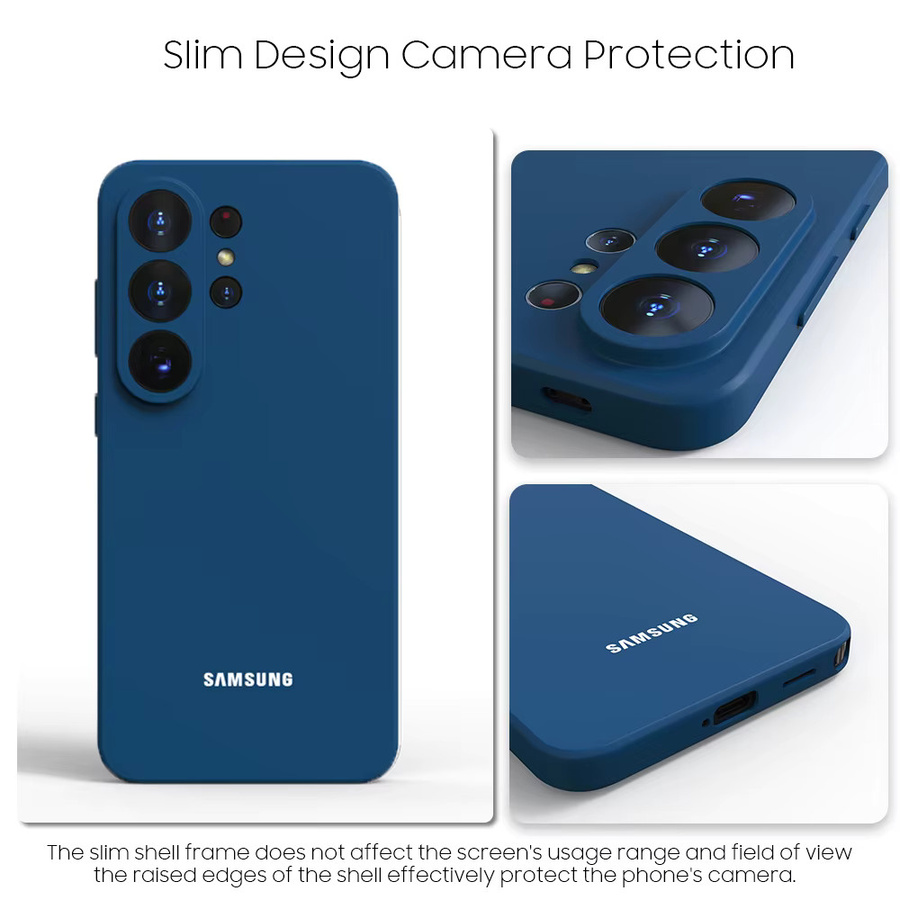 Stoßfeste Flüssigsilikonhülle für Samsung Galaxy S26 Ultra Plus in Blau - Bild 3