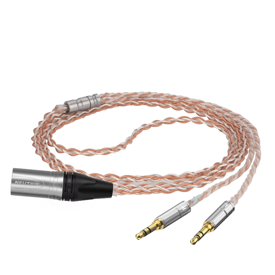 Geekria 4-Pin XLR auf Dual 3,5 mm Upgrade-Audiokabel in Silber, kompatibel mit HIFIMAN SUNDARA und HE1000se, Denon AH-D9200 und AH-D7200, Länge: 1,5 m - Bild 2